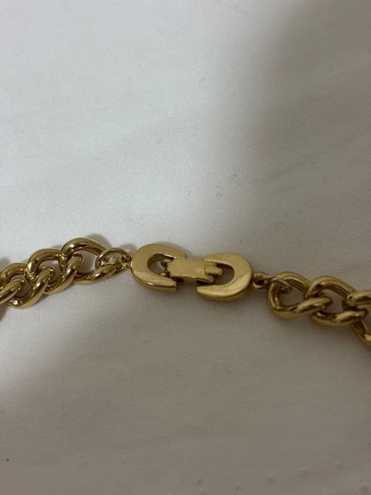 Vintage Gold Choker Necklace Chain Large 40cm Used Elegant Jewelry From Japan