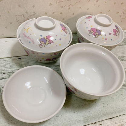 RARE Sanrio Little Twin Stars Kiki Lala 2004 Ceramic Bowl Set of 3