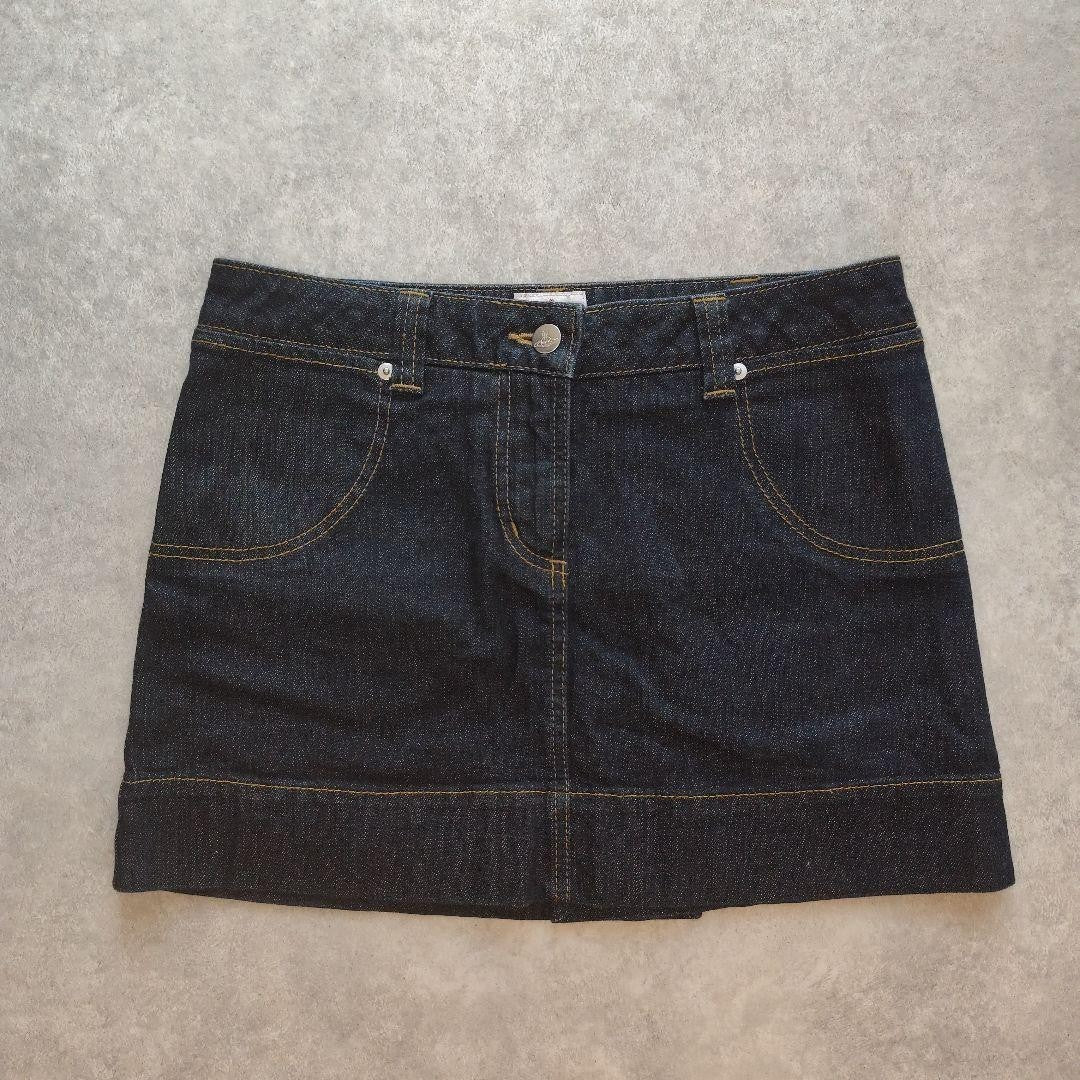 Vivienne Westwood Denim Mini Skirt Dark Indigo with Orb Embroidery Size 2