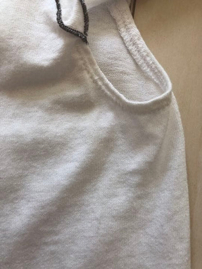 Anna Sui White Short Sleeve Cardigan XS Frill Ribbon Stickon Button Japan