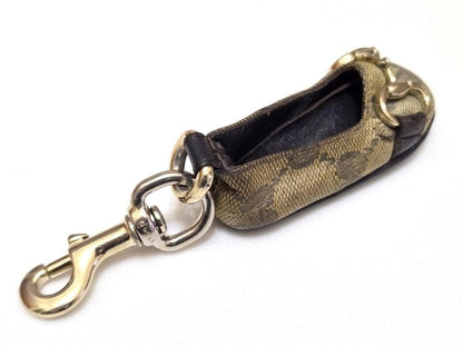 GUCCI GG Leather Strap Shoes Key Holder Rare Bag charm Fashion Accessories F169