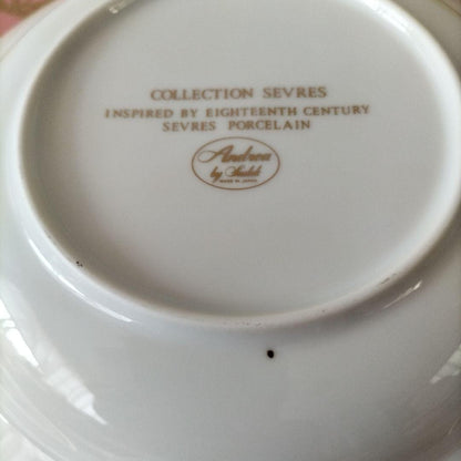 Andrea by Sadek Collection Sevres Blue Pink Deep Plate Soup Plate 21cm 5 Set