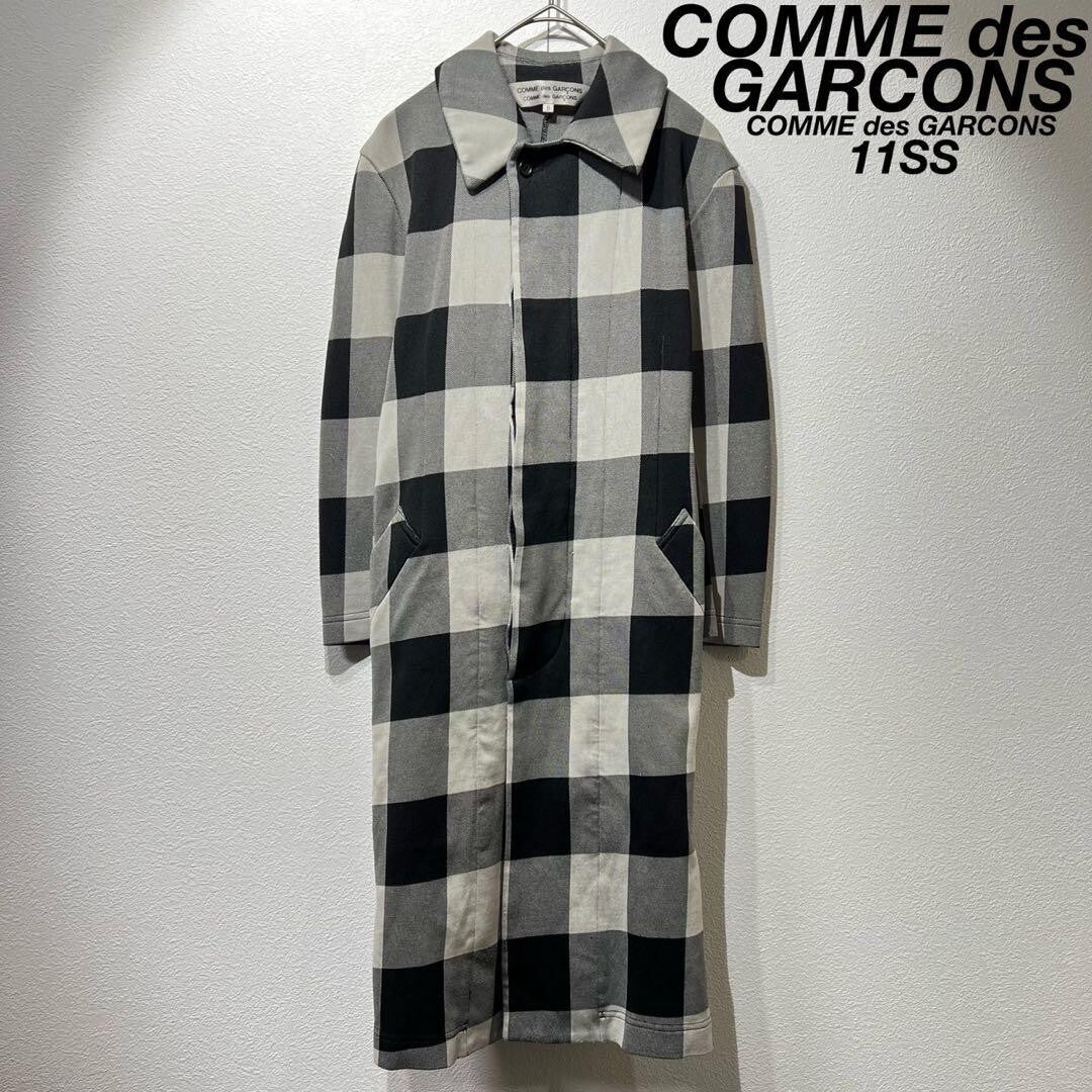 2011 Comme des Garcons Women's Modified Check Coat Rare Black Gray Size S Used