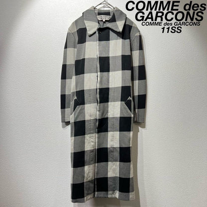 2011 Comme des Garcons Women's Modified Check Coat Rare Black Gray Size S Used