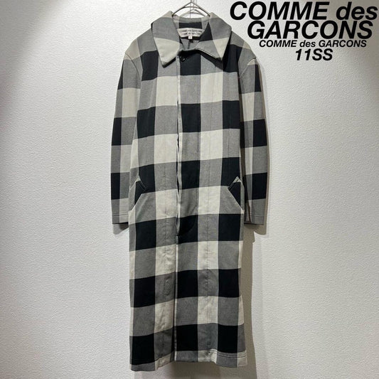 2011 Comme des Garcons Women's Modified Check Coat Rare Black Gray Size S Used