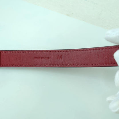 Valentino Garavani Red Leather Gold Studded Bracelet Size M 21.7cm 8.5" Used