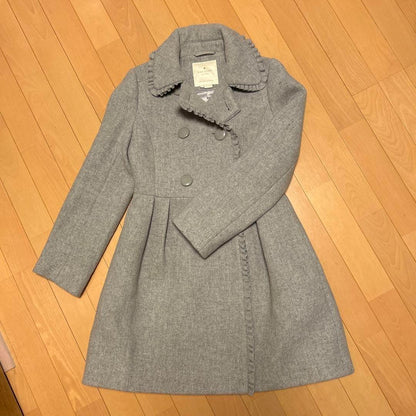 Kate Spade Grey Long Coat Ribbon Coat Beige Size 0