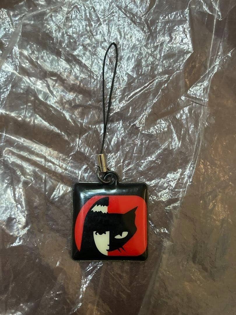 EMILY THE STRANGE Character Strap Charm Black Red Used