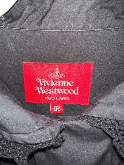 Vivienne Westwood RED LABEL Black Shirt Size 02 Lace Collar Fashion Top