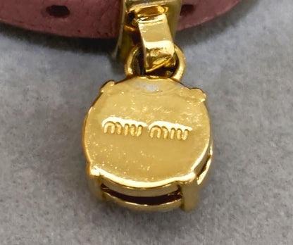 MIU MIU Large Stone Leather Bracelet 41090