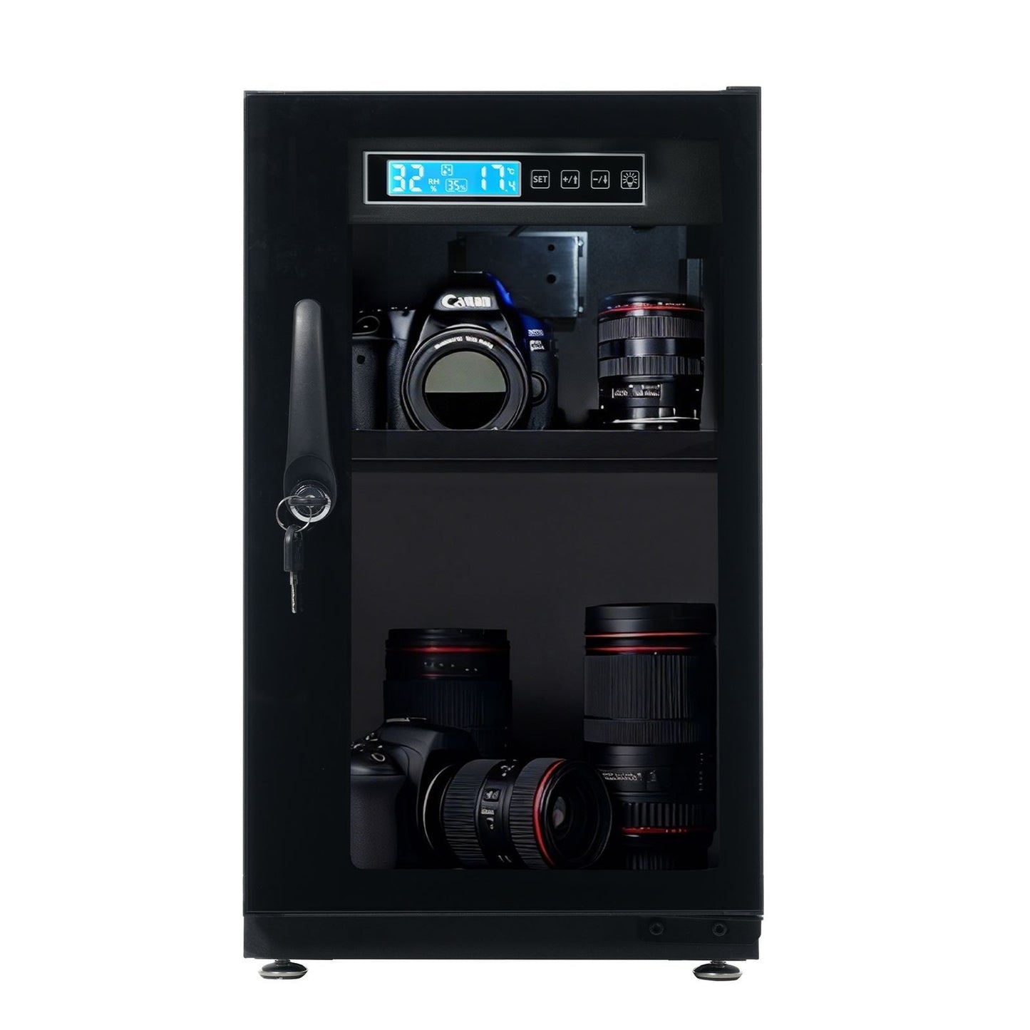 40L humidity-proof cabinet with built-in LED lighting for cameras and lenses