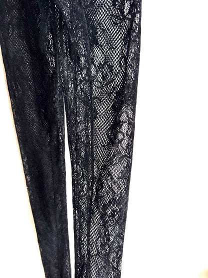 IF SIX WAS NINE LEG/LG BLACK LACE Women's Leggings Size 0