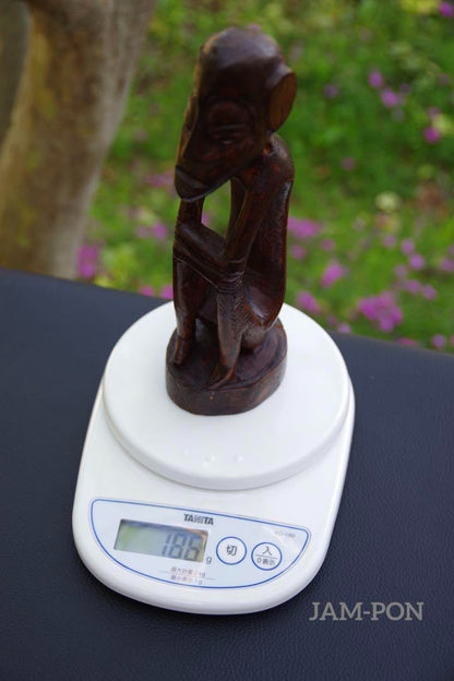 Indonesia/Wood Carving (Hand-Carved) Seated Figure/Ornament