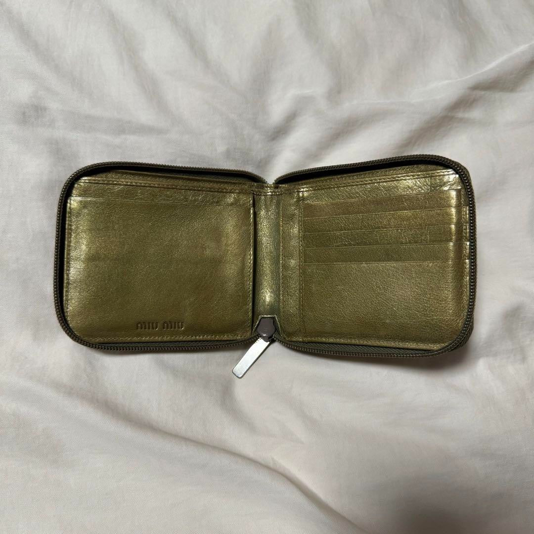 Miu Miu 90S Metallic Leather Wallet Luxury Limited Edition Designer Rare Model V