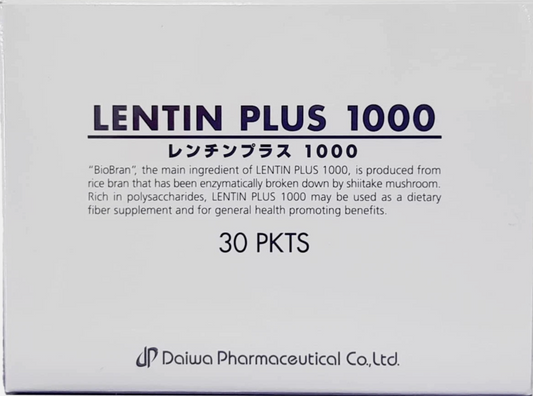 Lentin Plus 1000 BioBran Rice Bran for Immune Support 30 Pkts from Japan