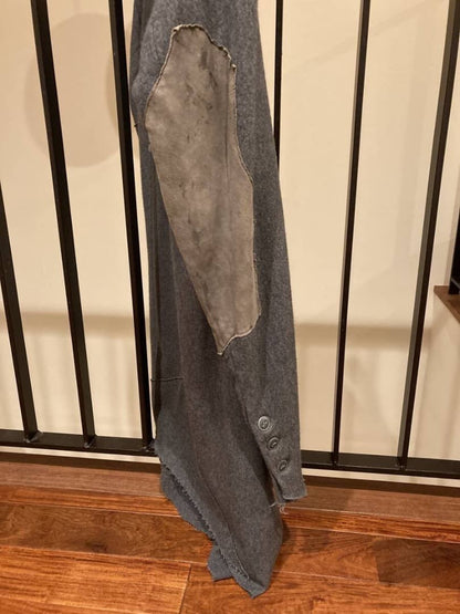 Greg Lauren Wool Poncho Coat Gray Size 1 Made in USA