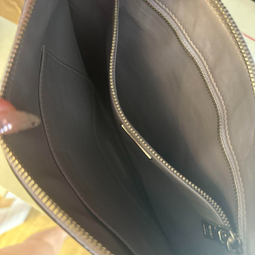 Rare PRADA Clutch Bag Embossed Leather Silver BP868L