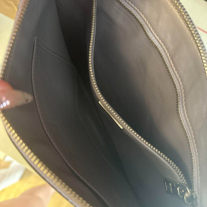 Rare PRADA Clutch Bag Embossed Leather Silver BP868L