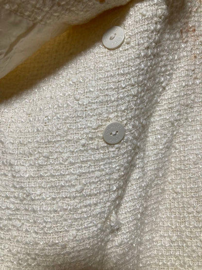 USED CHANEL TWEED SKIRT, SIZE 40, IVORY. ACCEPTABLE