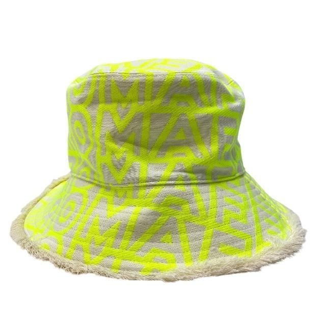 Fendi x Marc Jacobs Collaboration Bucket Hat Yellow Monogram Fringe Cotton M