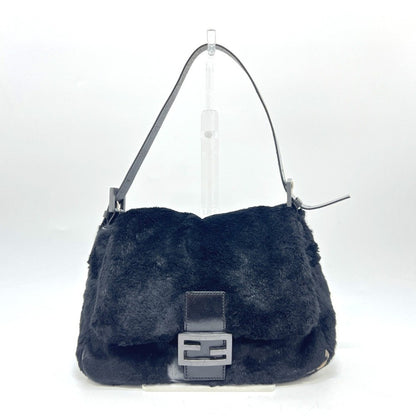 FENDI Mamma Baguette Shoulder Hand Bag Fur Leather Authentic Ml