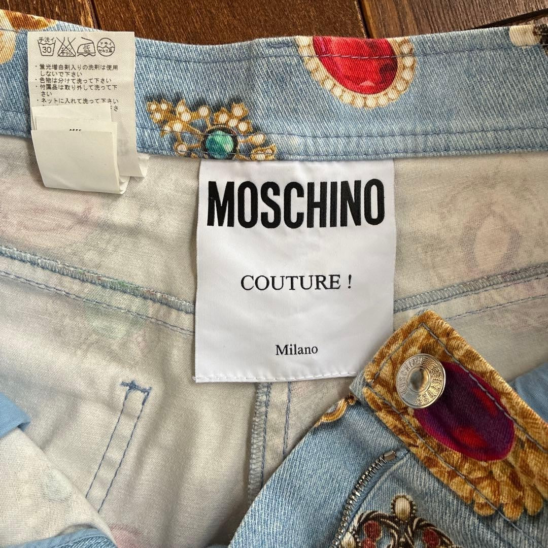 Moschino Denim Pants Size M Women Luxury Designer Rare Model Limited Edition