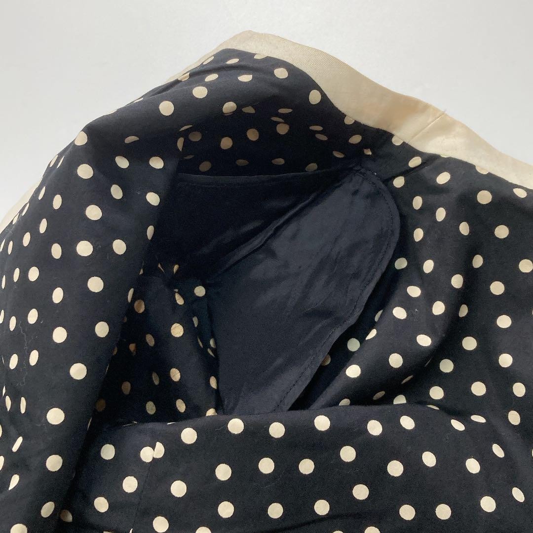 Yves Saint Laurent M Women Collarless Jacket Vintage Dot Stylish Clothing
