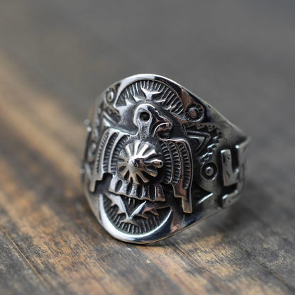 Silver 925 Thunderbird Ring, Indian Jewelry