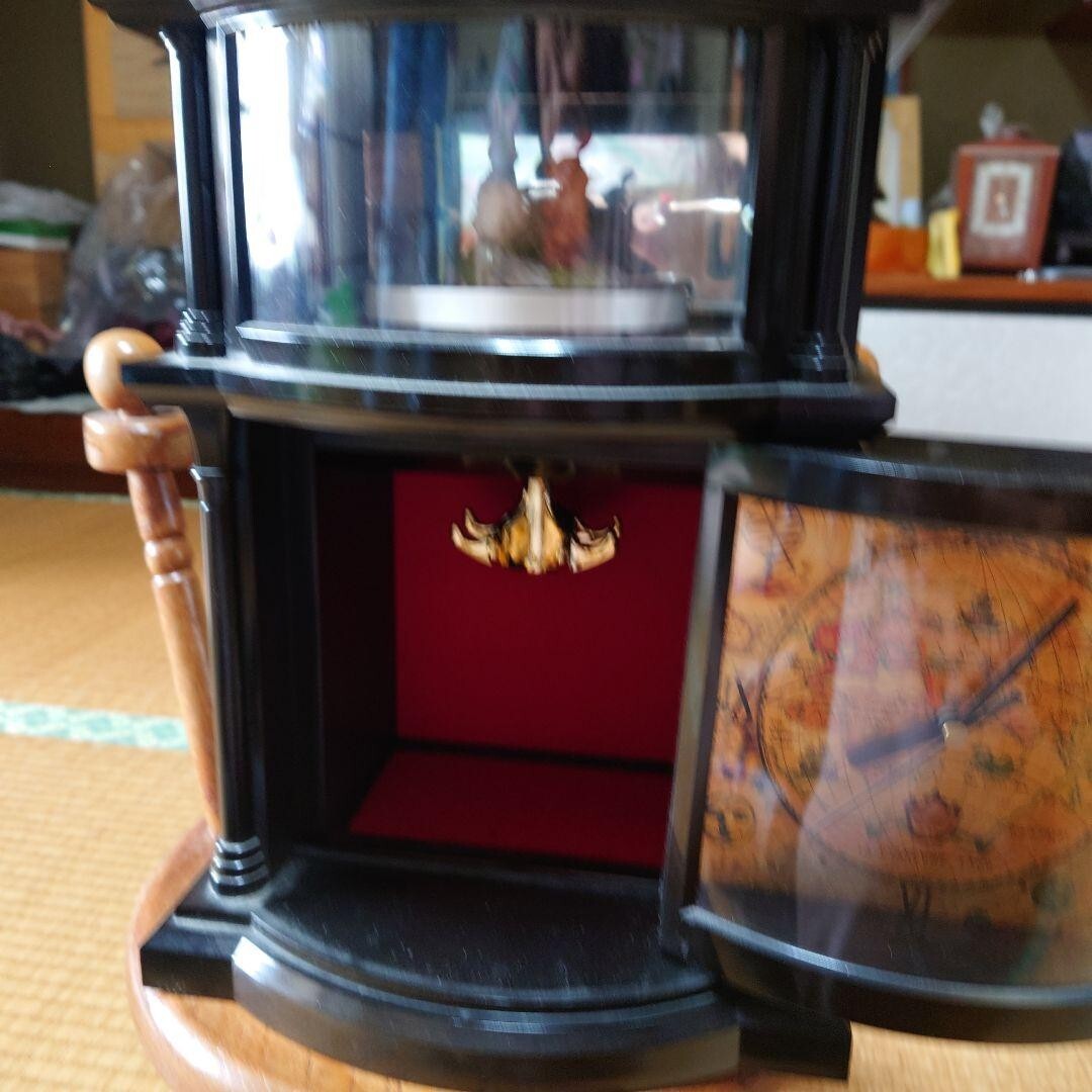 Key case / table clock [with music box / say yes] Showa retro antique.