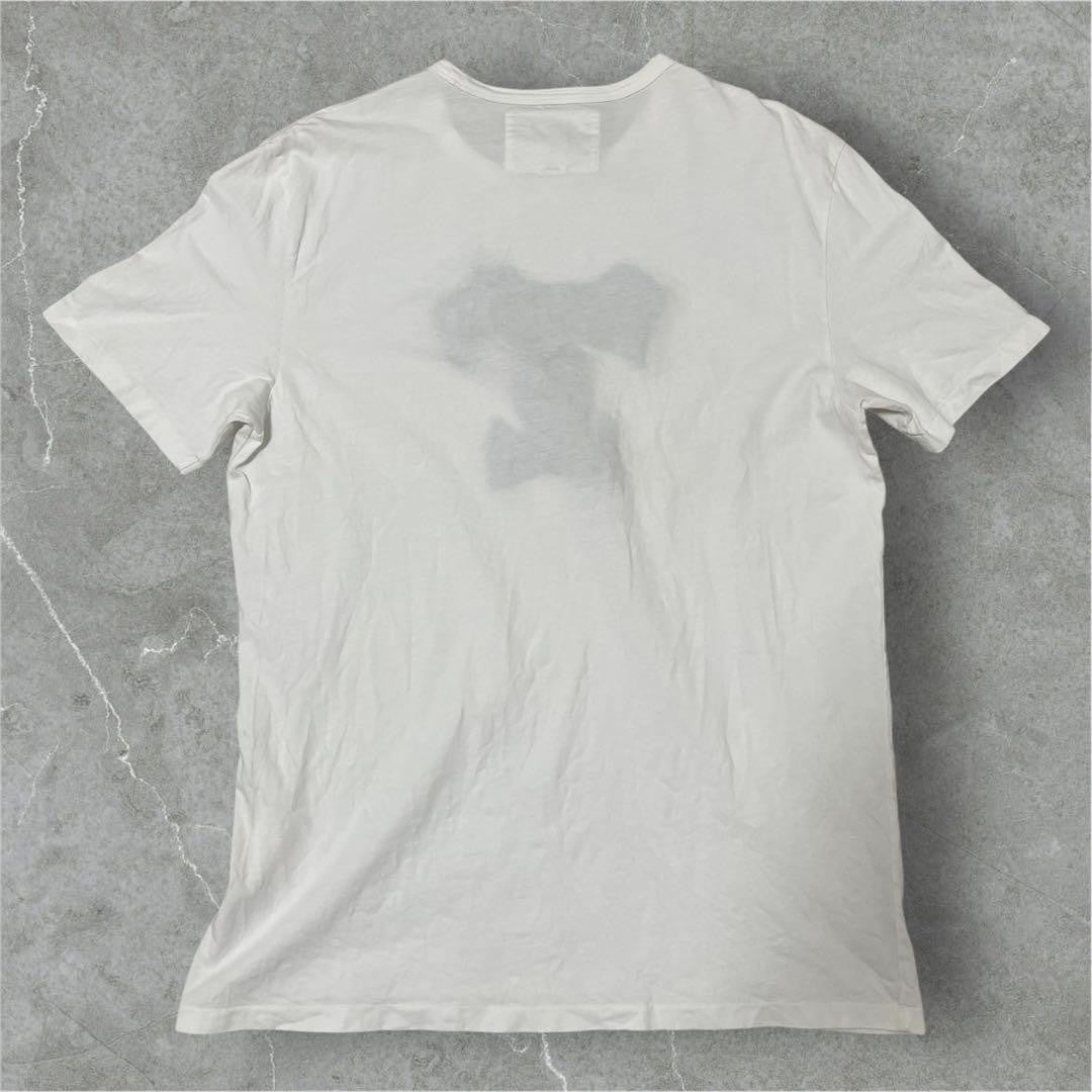 RALPH LAUREN RUGBY T-Shirt M White Skull & Crossbones Embroidery
