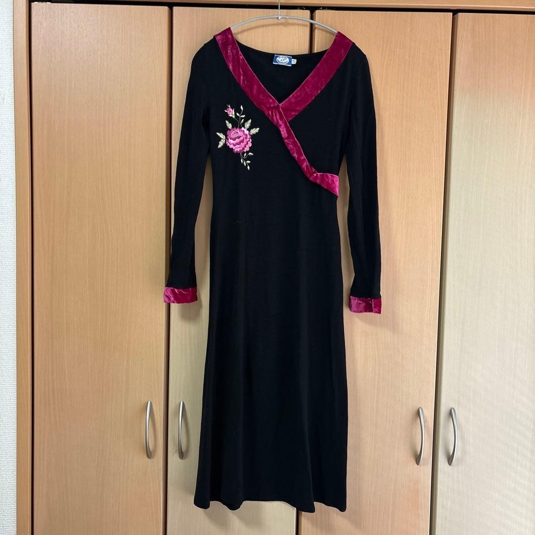 Blugirl Blumarine Dress Embroidery Velvet Detail Size S EU38 Rare Vintage Y2K