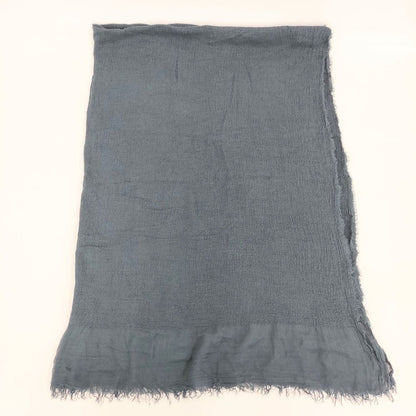 Faliero Sarti Italian rayon silk large fringe scarf stole Navy 5-0723M◎