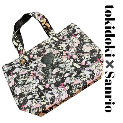 Sanrio Tokidoki Mini Bag Handbag Black Allover Character Pattern Compact Cute