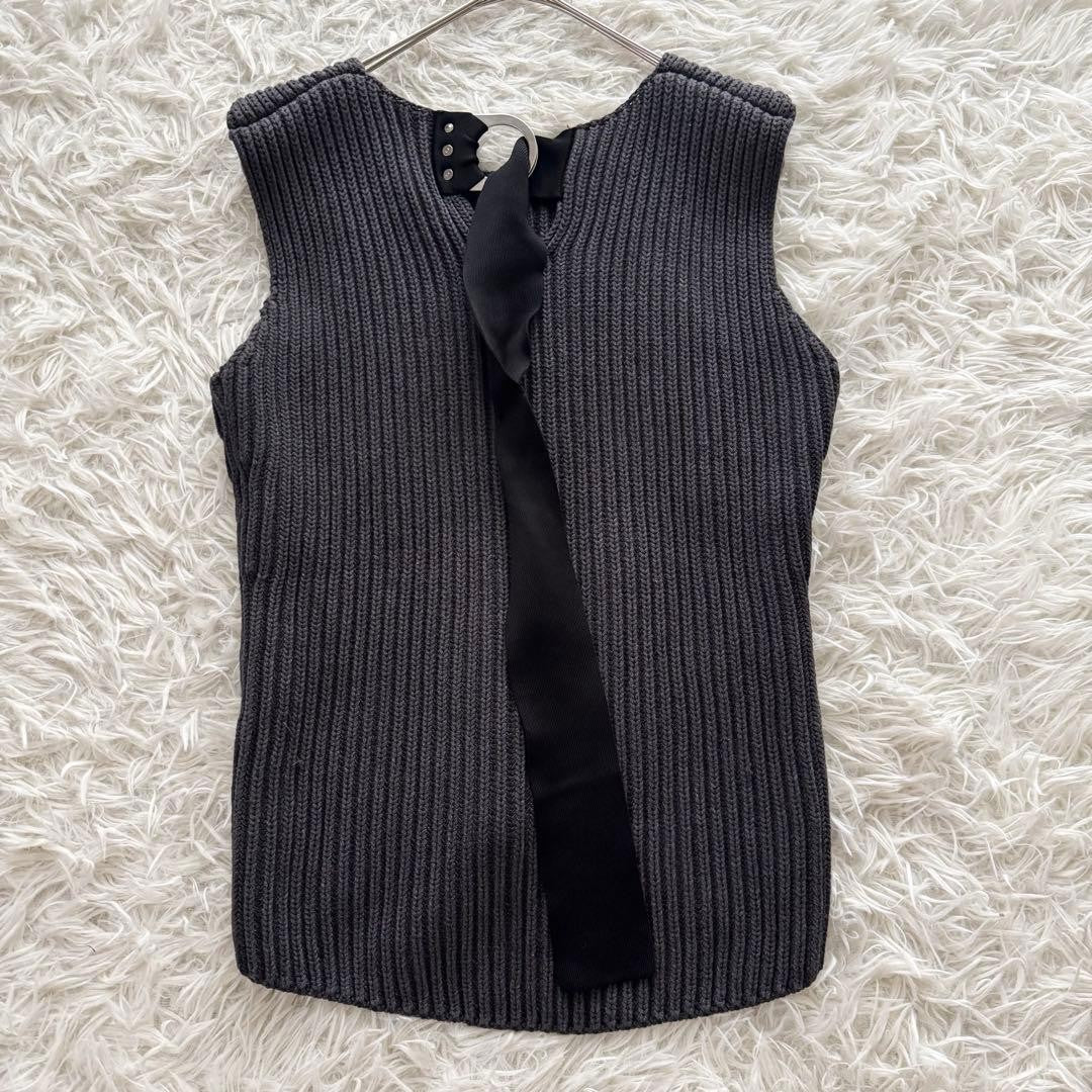Celine Phoebe Era Sleeveless Knit Sweater Thick Gray Size M Women