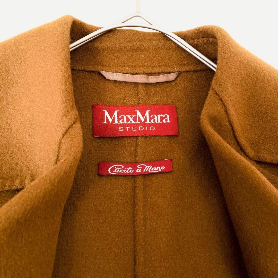 MaxMara Cucito A Mano Cashmere Silk Long Coat Camel Size 40