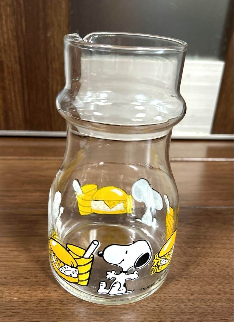Vintage Snoopy Glass Pitcher