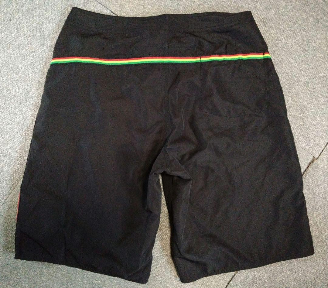 Stussy Men L Nylon Shorts 33 Black Rasta Vintage Limited Edition Streetwear