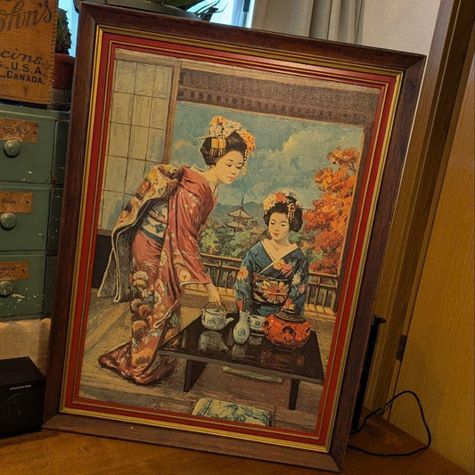 Vintage Ukiyo-e Wall Decor Picture Antique Showa Retro
