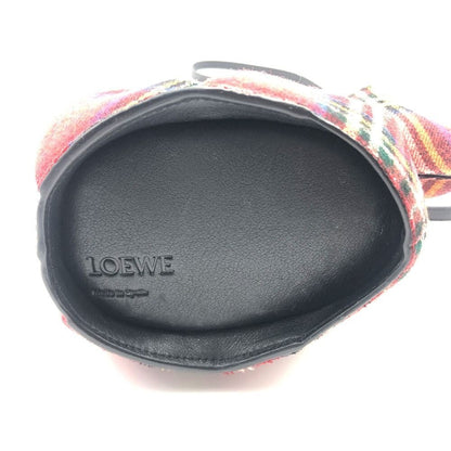 LOEWE 118.50.M93 Check pattern Elephant Shoulder mini bag 2-WAY Red Used