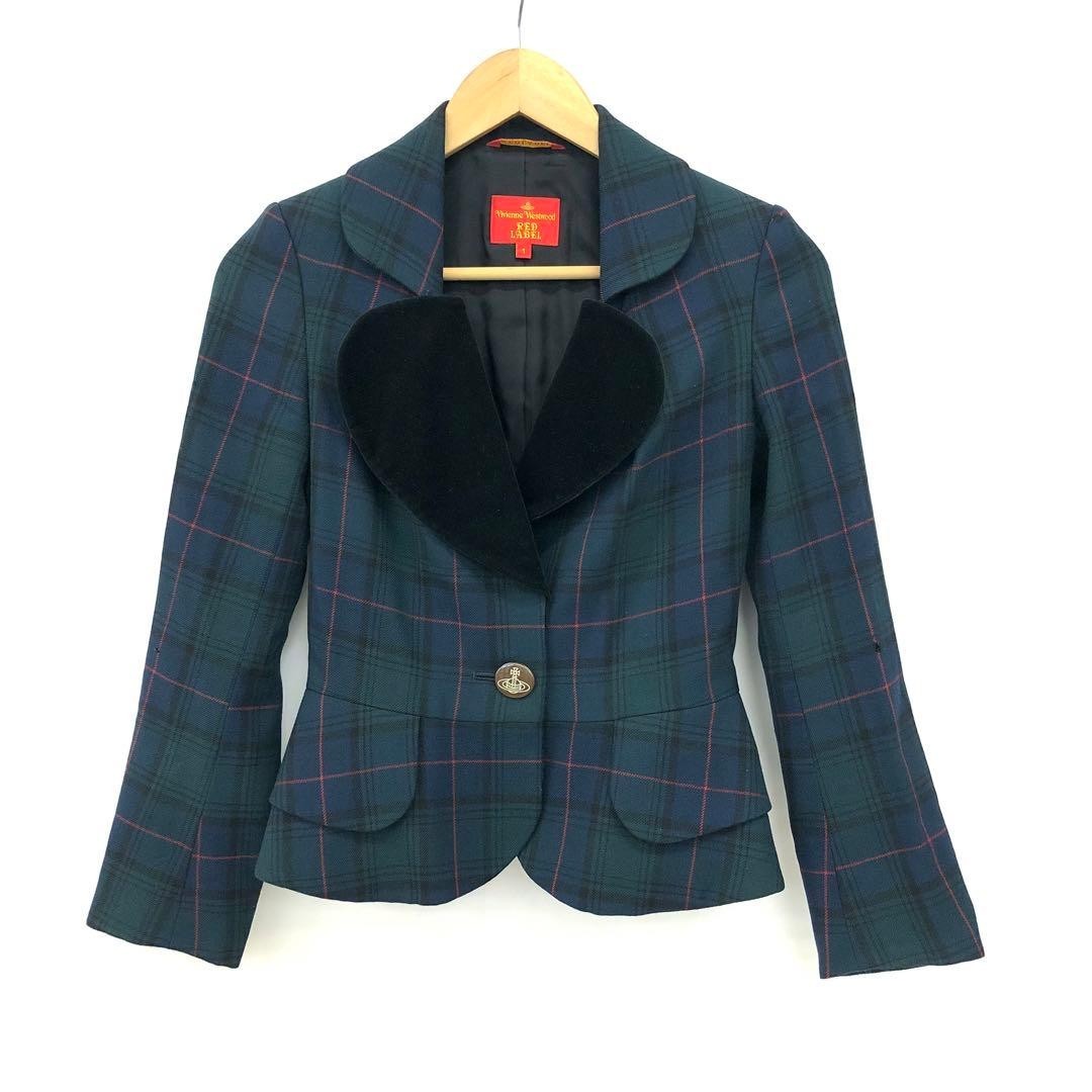 Vivienne Westwood Love Jacket size 1/S Tartan Check Green Authentic Rare SK1454