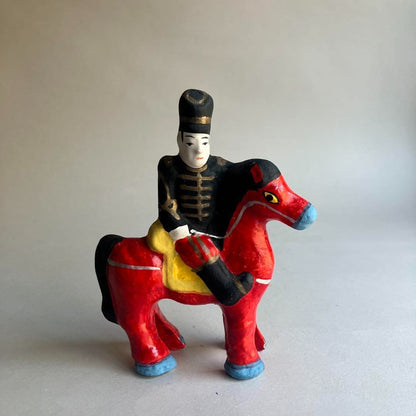 Toyama Clay Doll Watanabe Nobuhide Military Man Horse 15cm Arts and Crafts