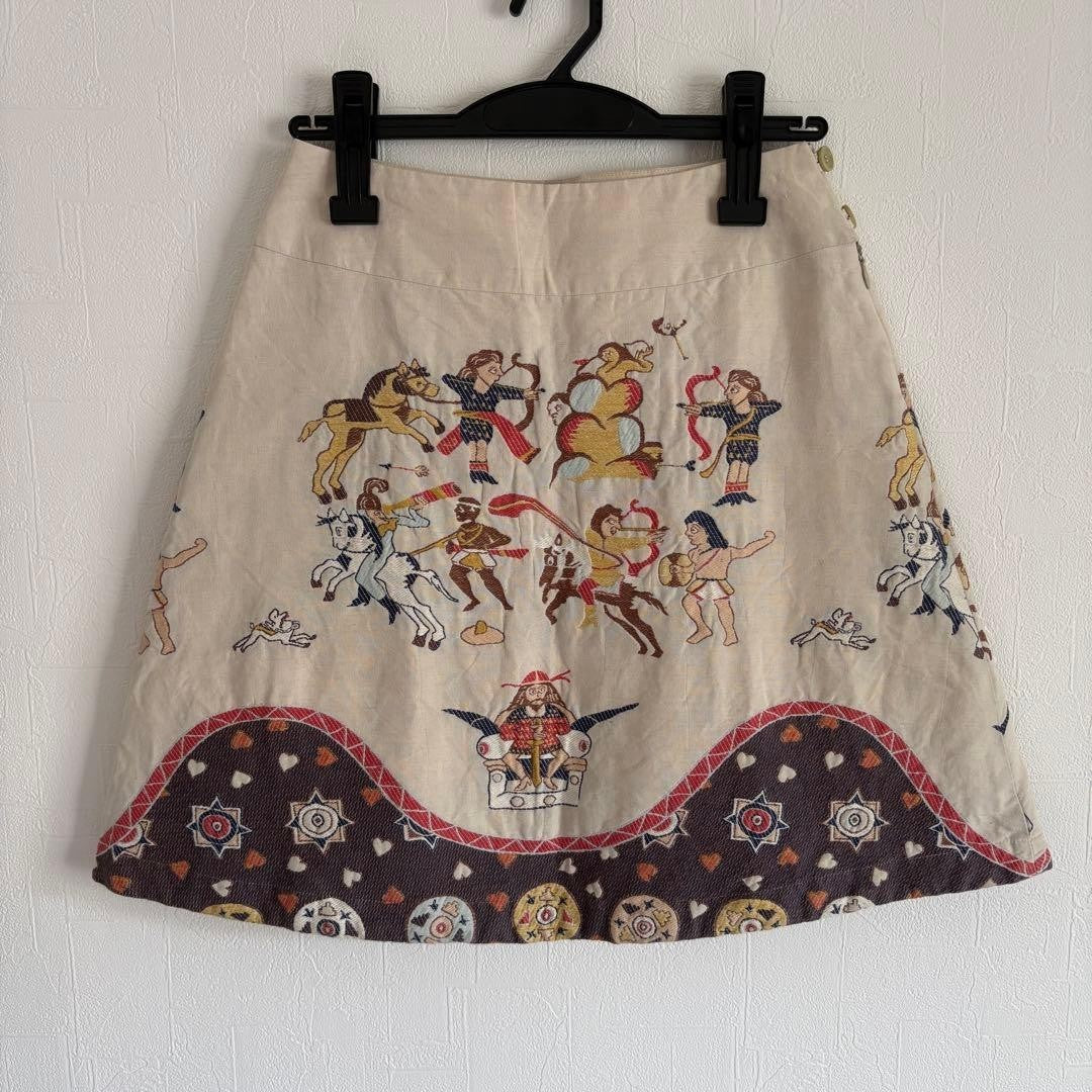 Bernhard Willhelm 2004 S/S Vintage Skirt, Size 34, Ethnic Pattern