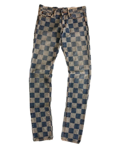 KAPITAL Ichimatsu Patchwork Denim Pants 28 Used Blue Jeans JAPAN