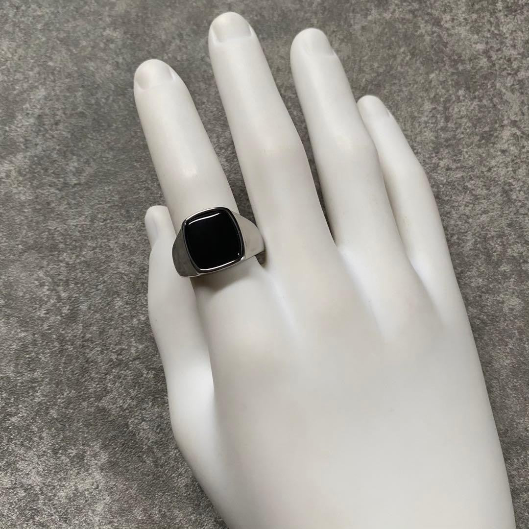 Mexican Jewelry Silver Onyx Signet Ring Black