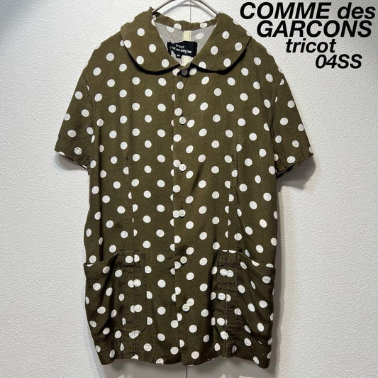 Tricot Comme des Garçons Women Dotted round collar shrunken design shirt size M