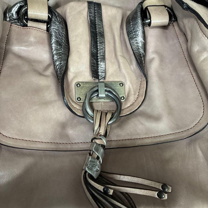 FRANCESCO BIASIA Tote bag Leather Pink Beige Authentic