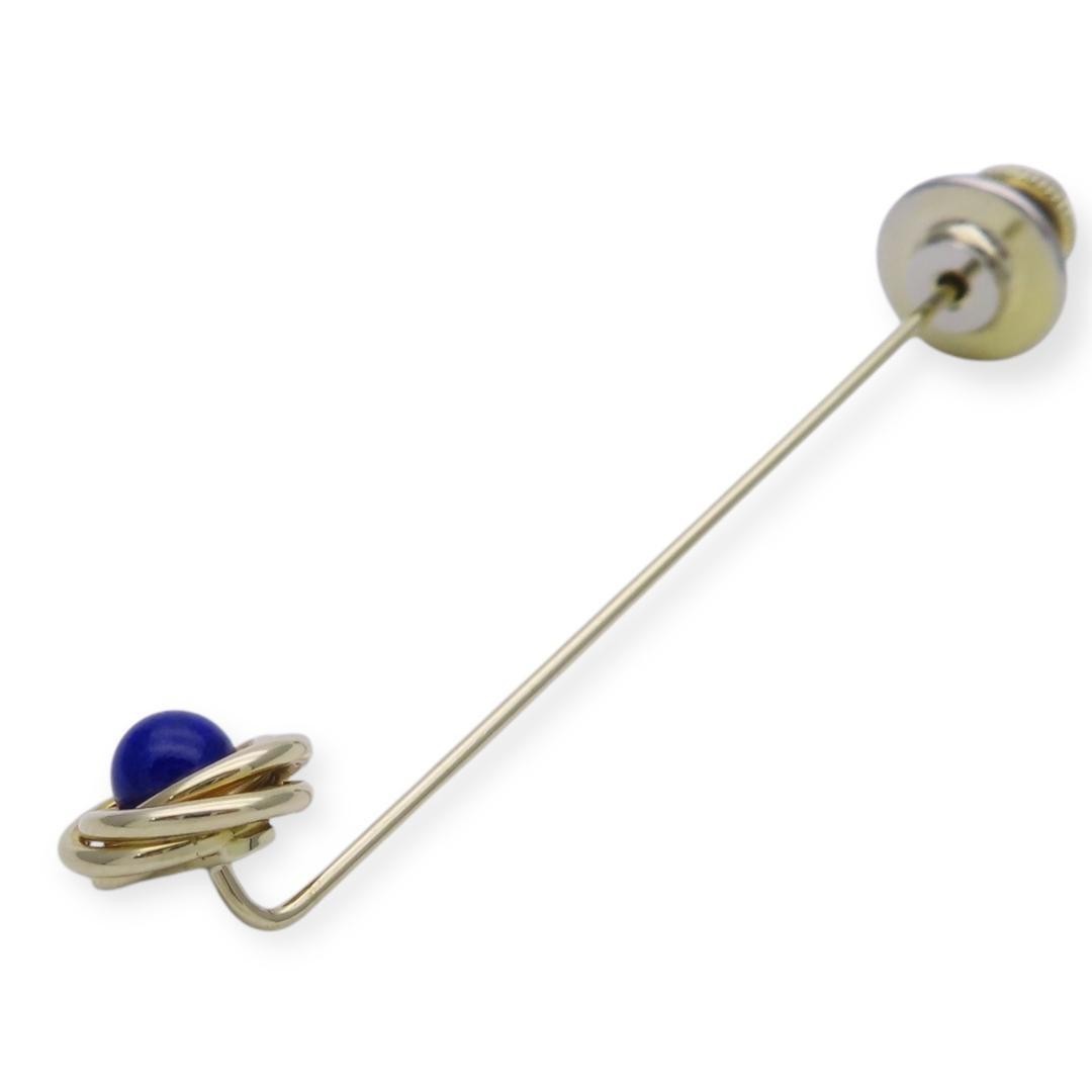 Tiffany & Co. Vintage Yellow Gold Lapis Lazuli Pin Brooch K14 Natural Stone
