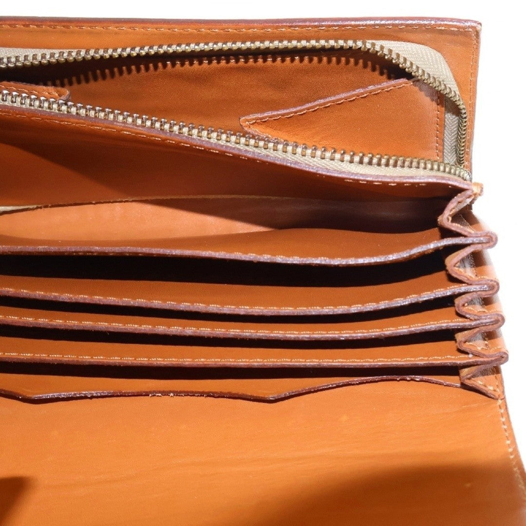 Felisi Felige Embossed Leather Long Wallet Brown Used f677ae63bc0daad1548d11057a