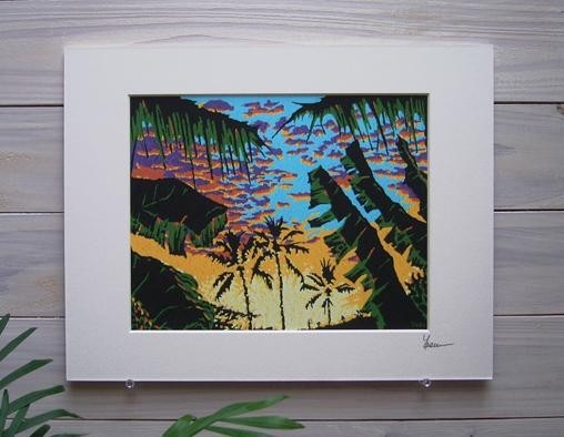 Hawaii Painting Replica Puamana Tropical Sunset Painting Poster