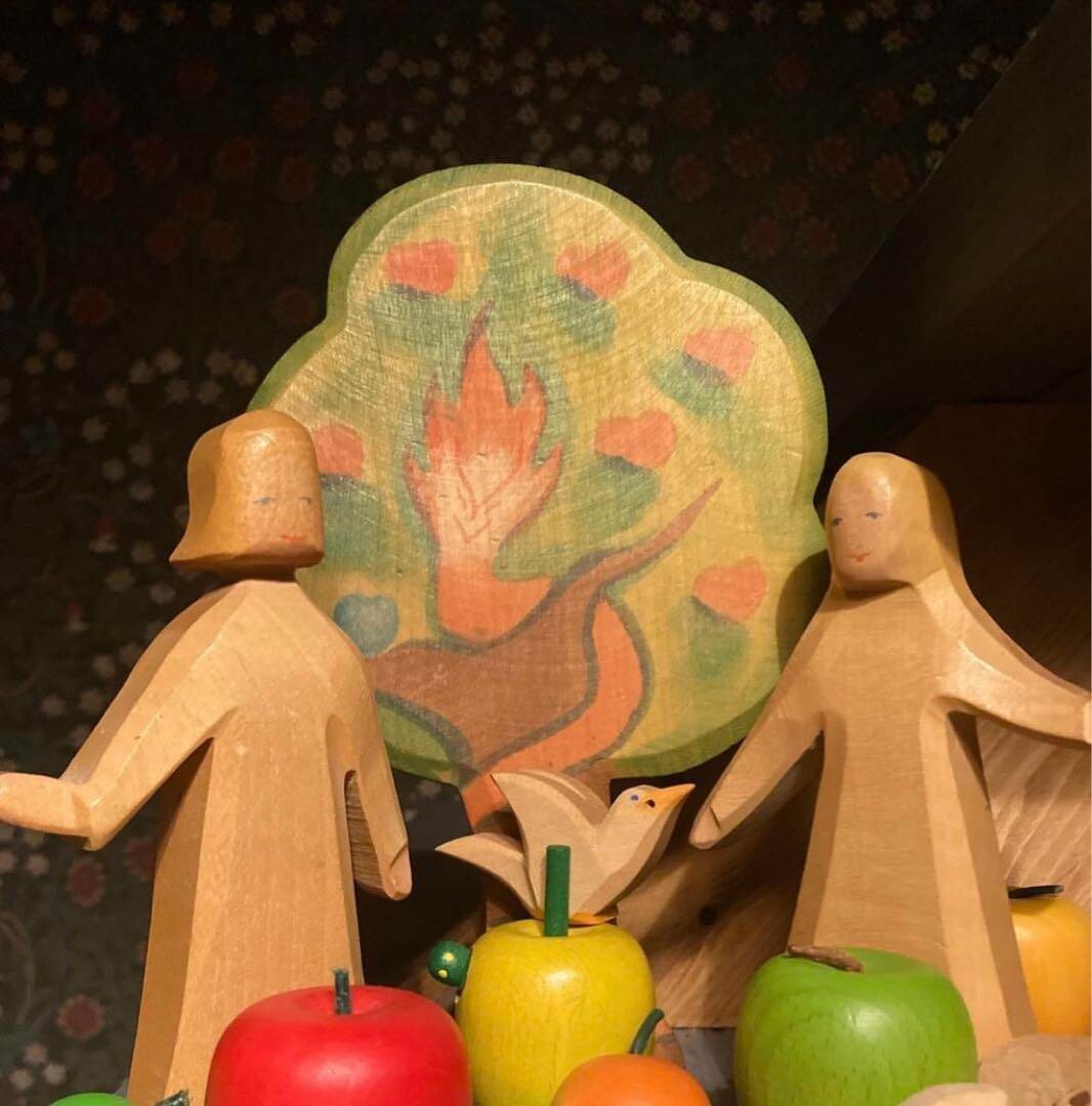 Ostheimer Germany Wooden Adam And Eve Vintage only tree